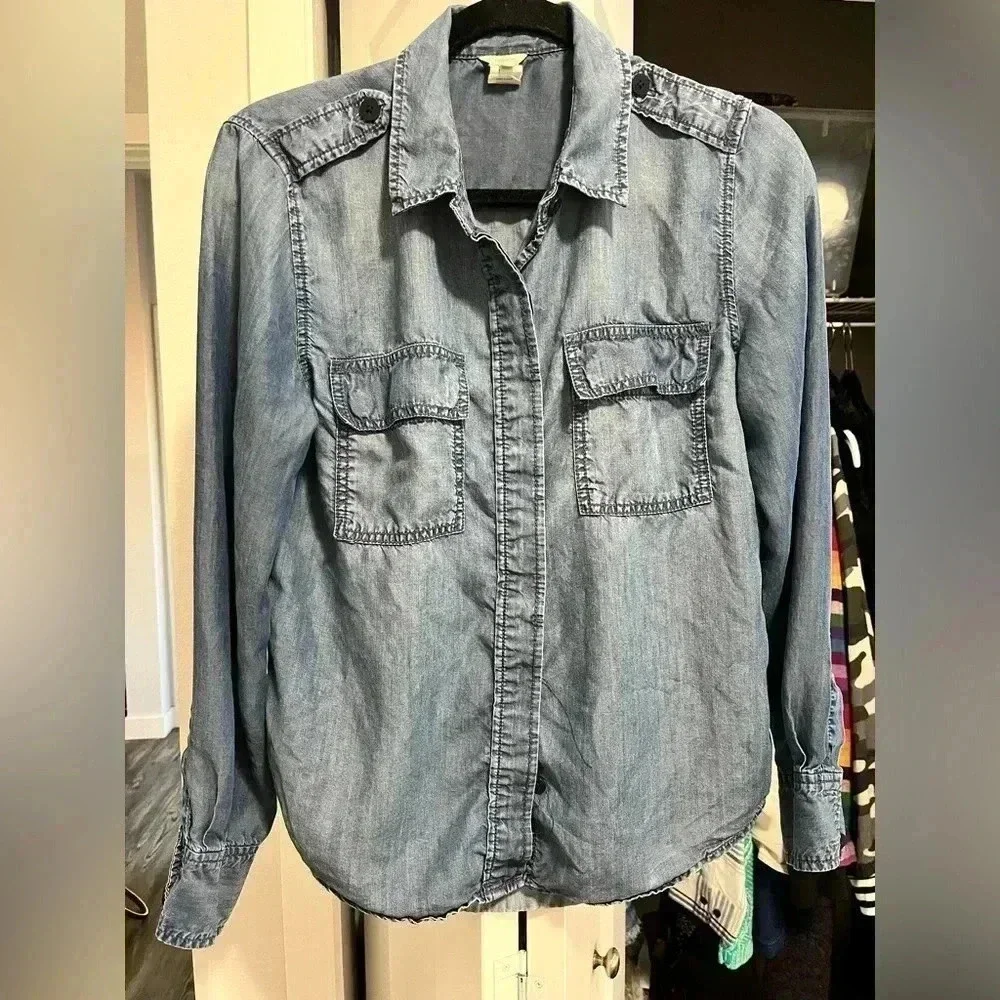 J Crew 100% Lyocell shirt blouse sz s
